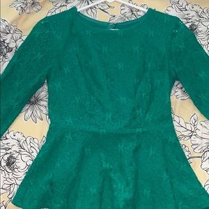 Lace green blouse